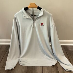 Peter Millar Light Blue Wicking Pullover with GEORGIA EMBROIDERY
